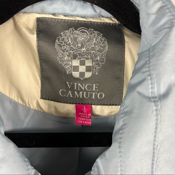 VINCE CAMUTO Dusty Blue Quilted Shirt Jacket NWT in Size Large - Picture 3 of 8